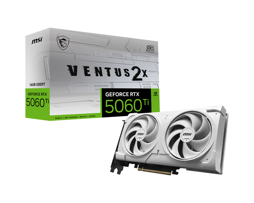 16GB MSI RTX 5060Ti VENTUS 2X OC PLUS WHITE GPU