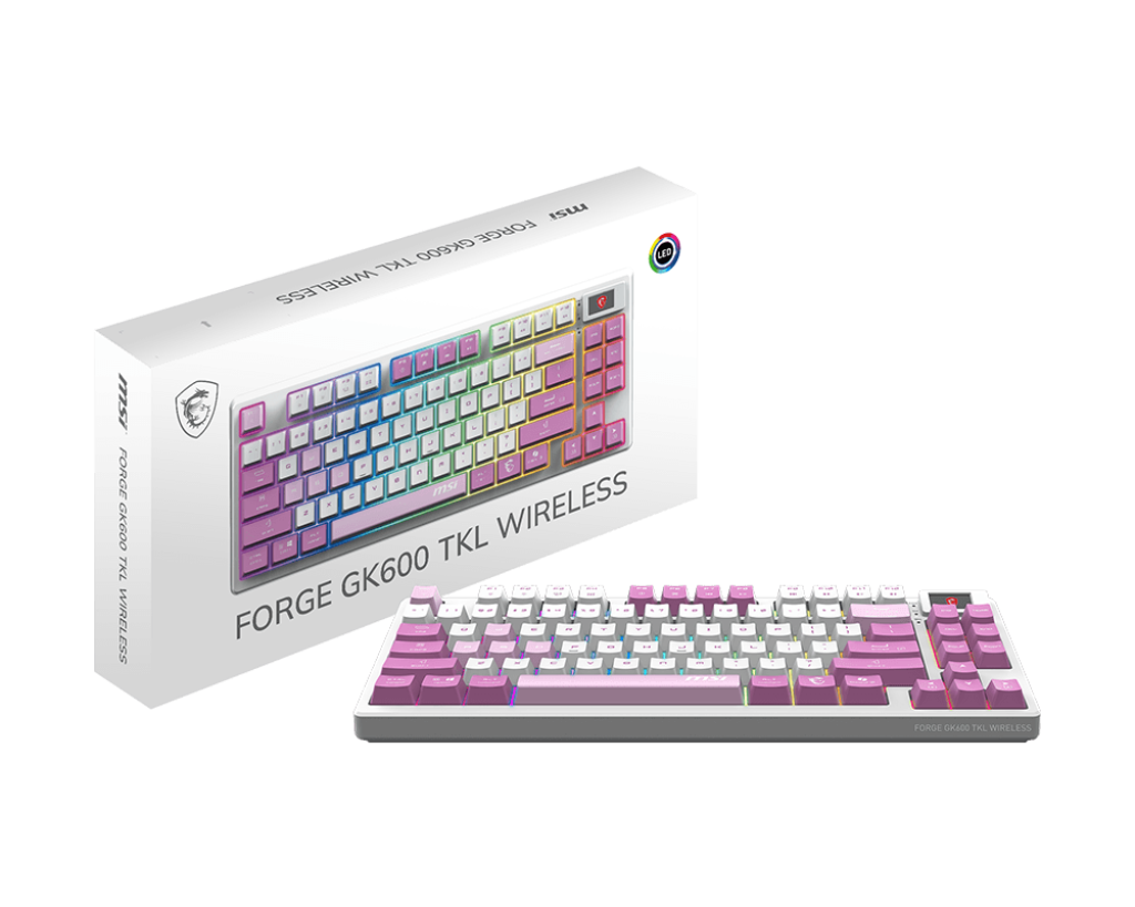 MSI FORGE GK600 TKL WIRELESS VIOLET KEYBOARD