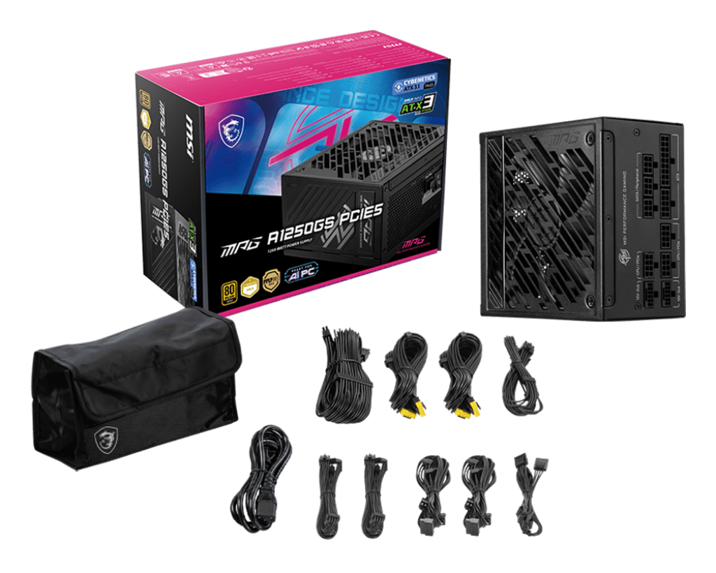 1250W MSI MPG A1250GS PCIE5 POWER SUPPLY