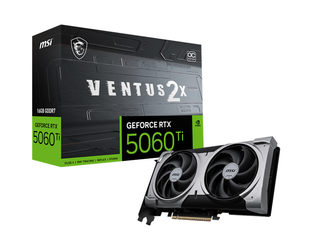 16GB MSI RTX 5060Ti VENTUS 2X OC PLUS GPU
