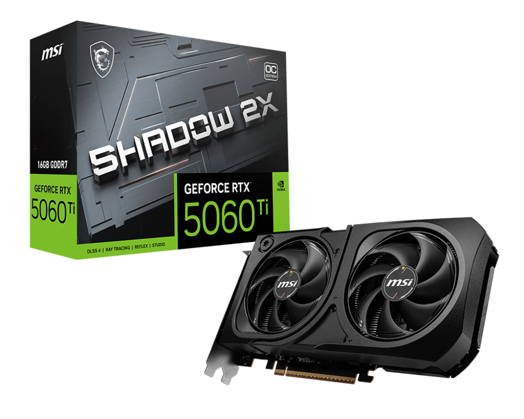 16GB MSI RTX 5060Ti SHADOW 2X OC PLUS GPU