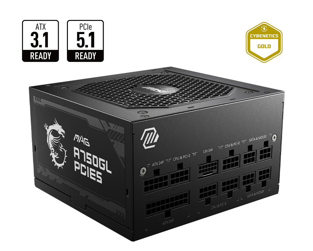 750W MSI MAG A750GL PCIe5 POWER SUPPLY