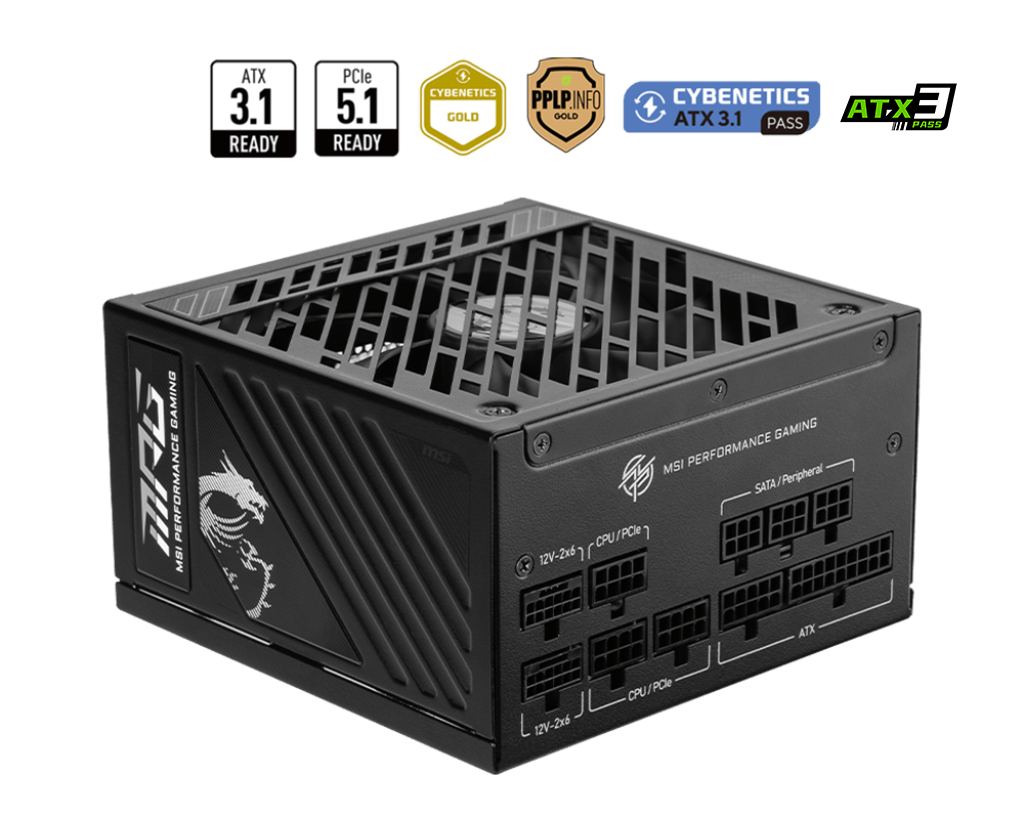 1250W MSI MPG A1250GS PCIE5 POWER SUPPLY