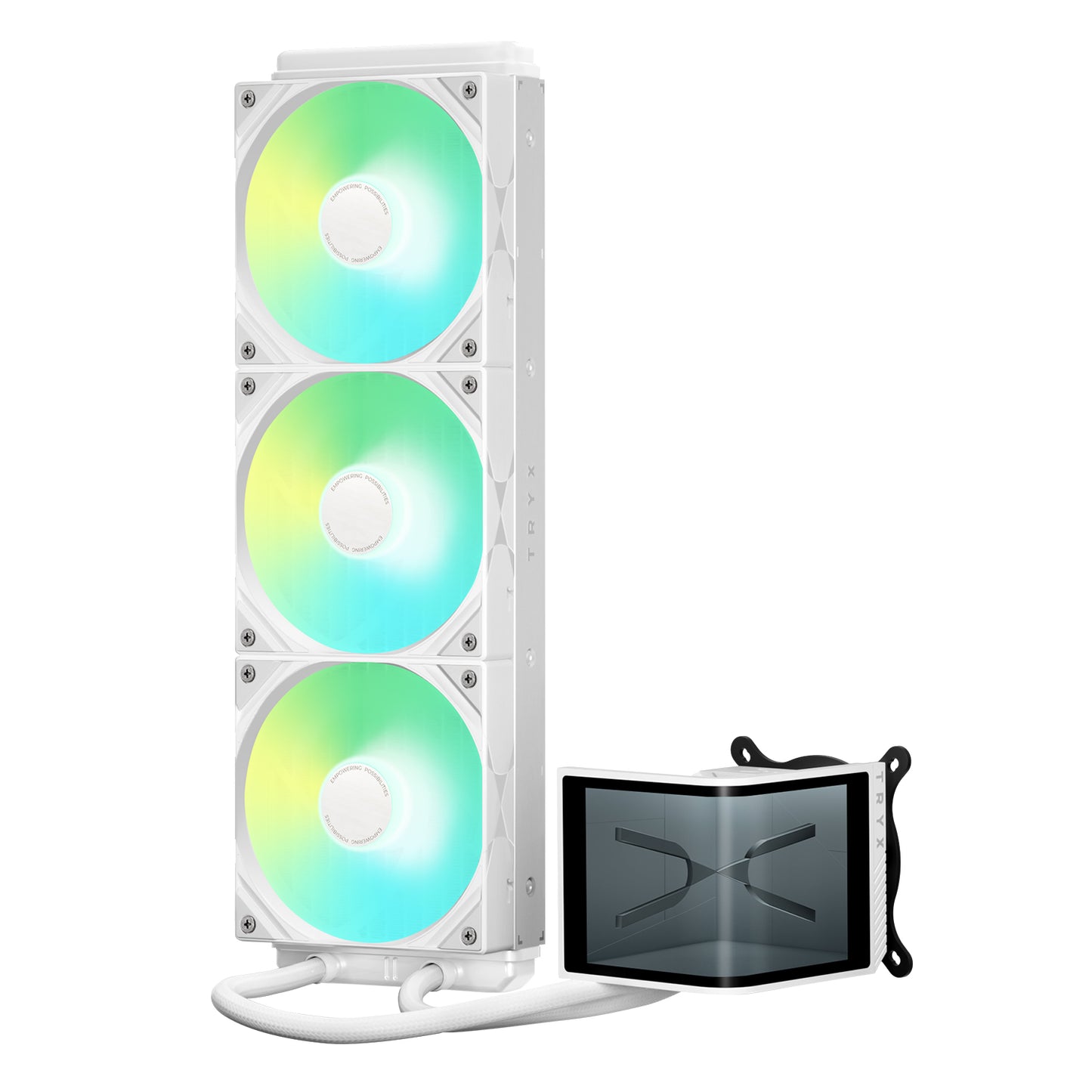 TRYX PANORAMA SE 360 ARGB WHITE L-SHAPED AMOLED SCREEN LIQUID COOLER