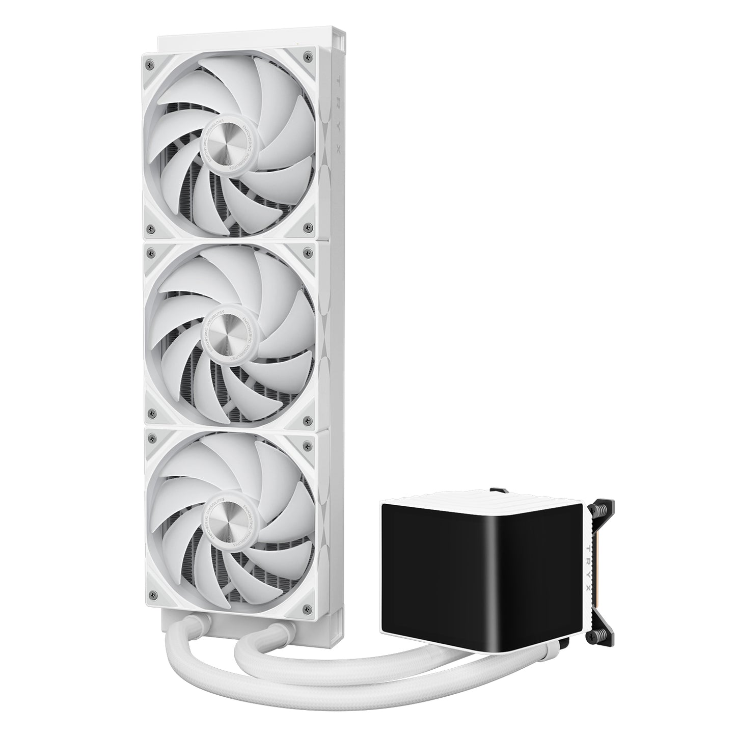 TRYX PANORAMA 360 ARGB WHITE V1 L-SHAPED AMOLED SCREEN LIQUID COOLER