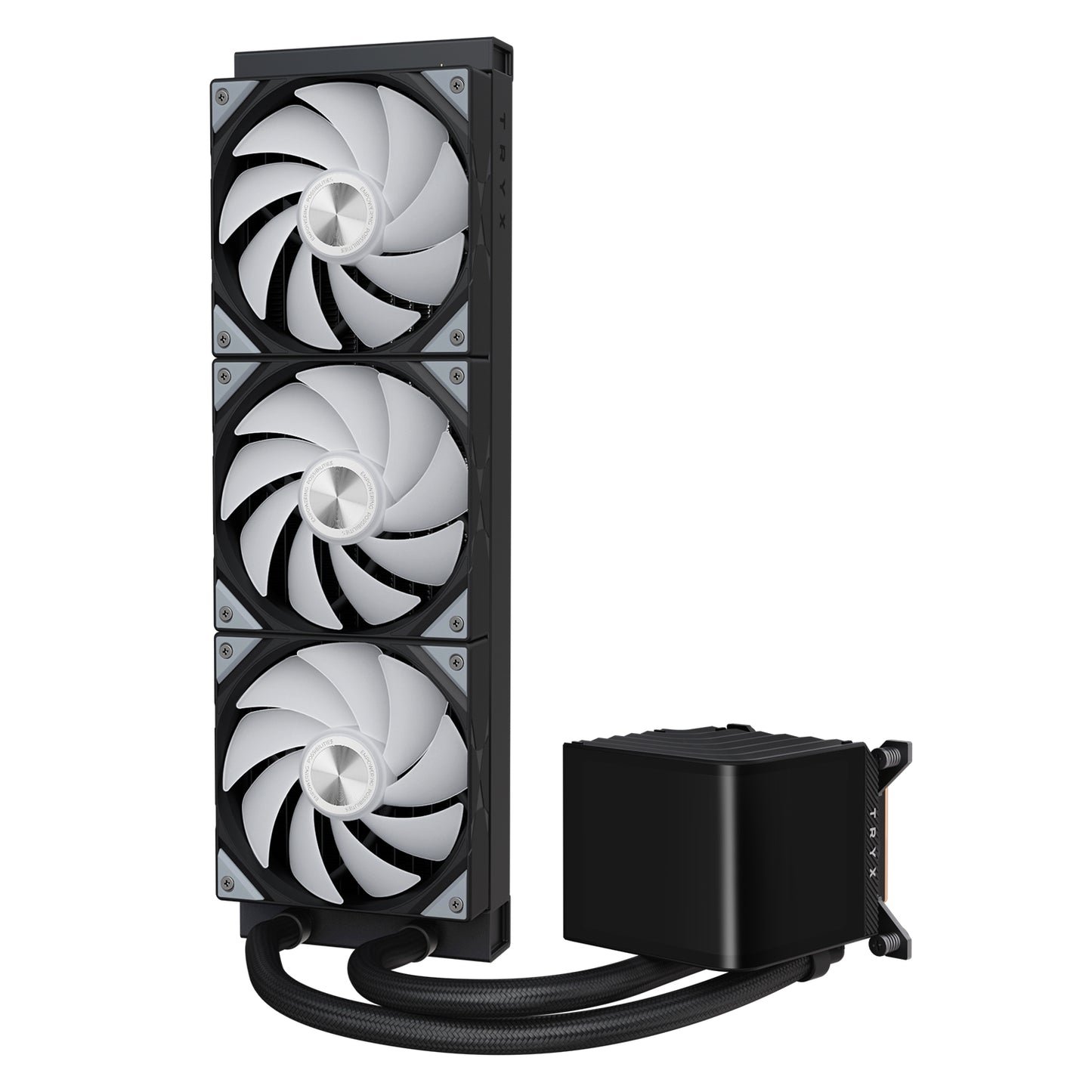 TRYX PANORAMA 360 ARGB BLACK V1 L-SHAPED AMOLED SCREEN LIQUID COOLER