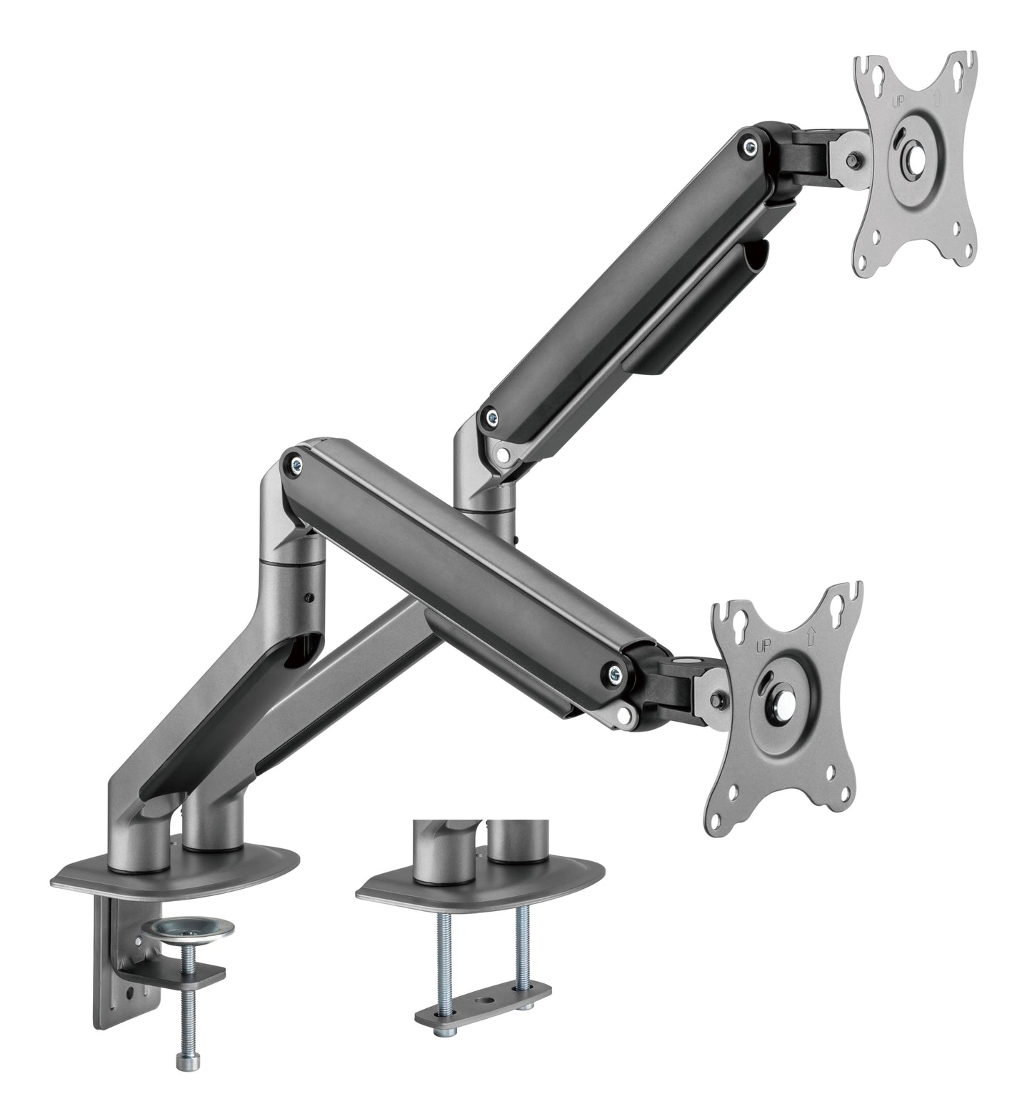 INFINITY Grey Dual Monitor Economical Spring-Assisted Monitor Arm support 17”-32”, up to 9kg - INF751-C024