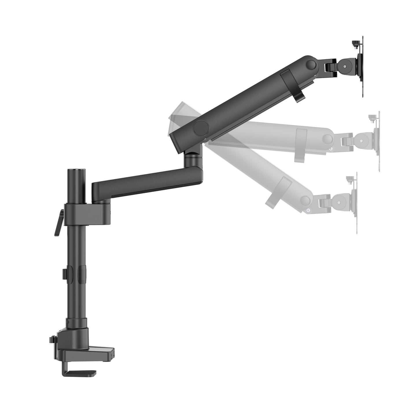 INFINITY Black Single Screen Pole-Mounted Heavy-Duty Mechanical Spring Monitor Arm support 17”-40”, up to 12kg - INF752-C012P