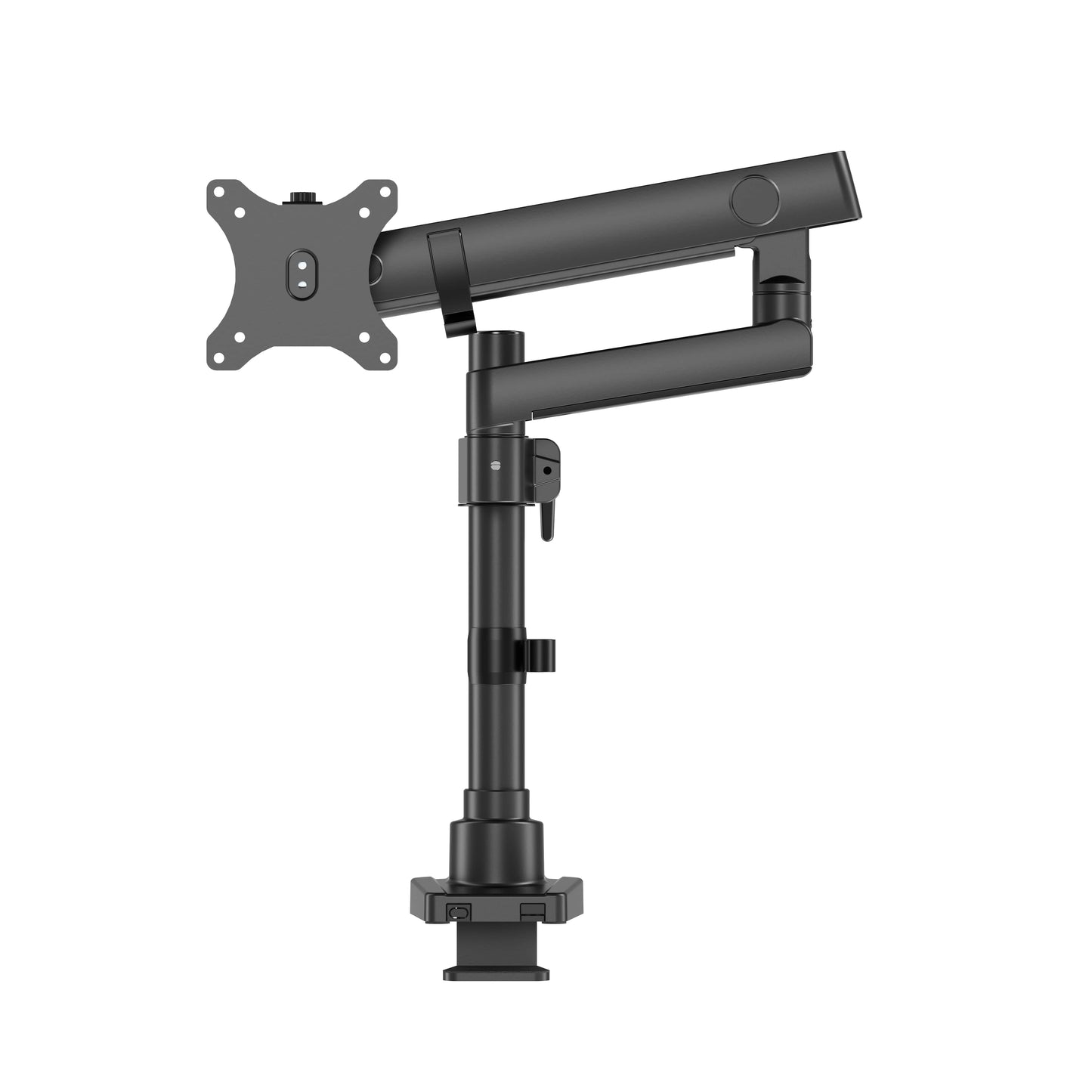 INFINITY Black Single Screen Pole-Mounted Heavy-Duty Mechanical Spring Monitor Arm support 17”-40”, up to 12kg - INF752-C012P