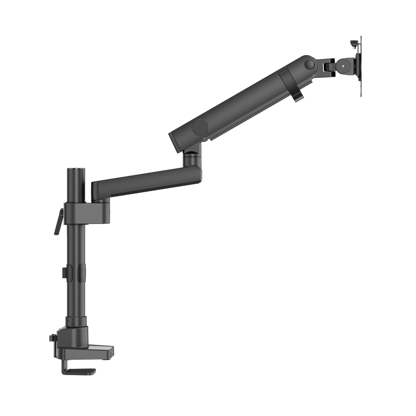 INFINITY Black Single Screen Pole-Mounted Heavy-Duty Mechanical Spring Monitor Arm support 17”-40”, up to 12kg - INF752-C012P