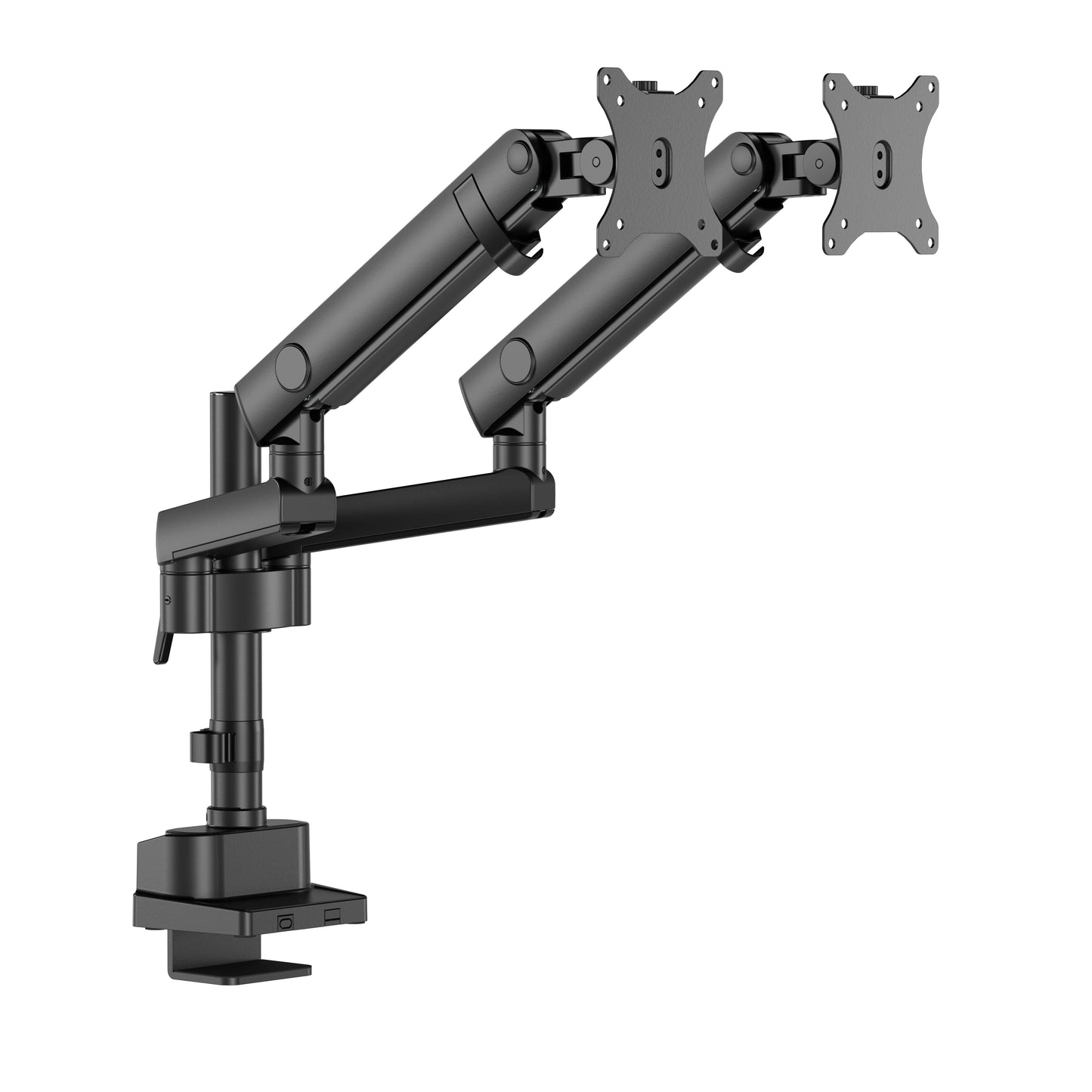 INFINITY Black Dual Screen Pole-Mounted Heavy-Duty Mechanical Spring Monitor Arm support 17”-40”, up to 12kg - INF752-C024P