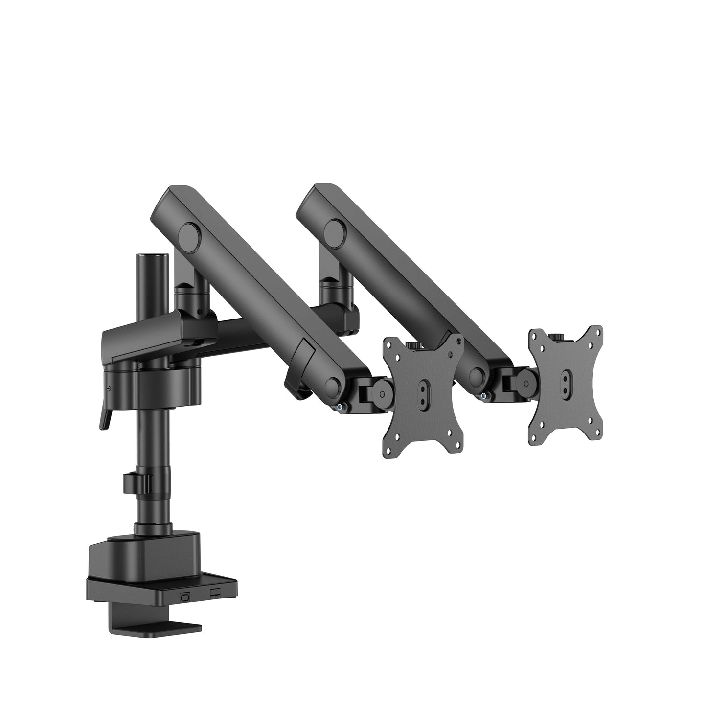 INFINITY Black Dual Screen Pole-Mounted Heavy-Duty Mechanical Spring Monitor Arm support 17”-40”, up to 12kg - INF752-C024P