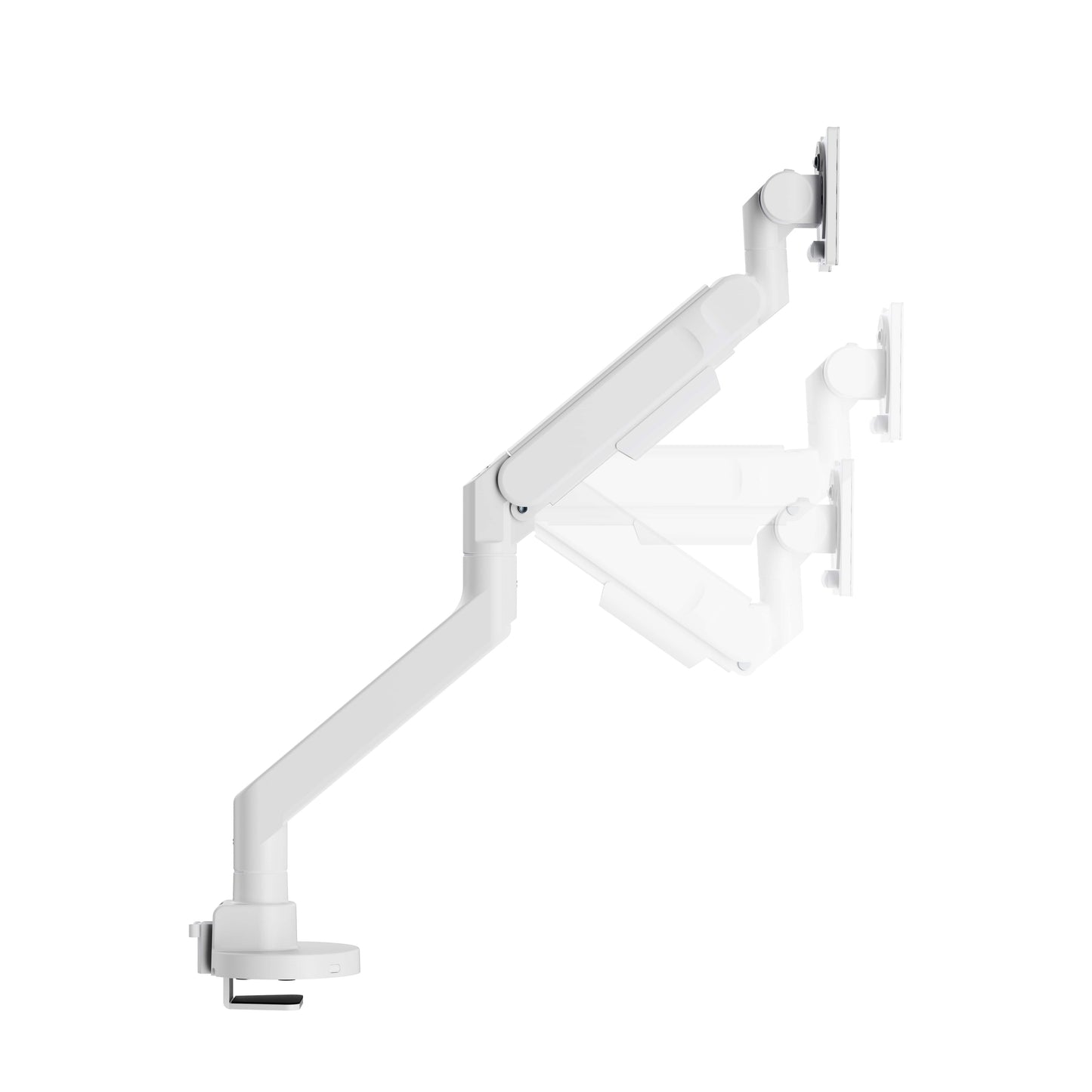 INFINITY WHITE Ergonomic and Style Heavy-Duty Gas Spring Single Monitor Arm support 24”-57”, up to 27kg - INF753-C012