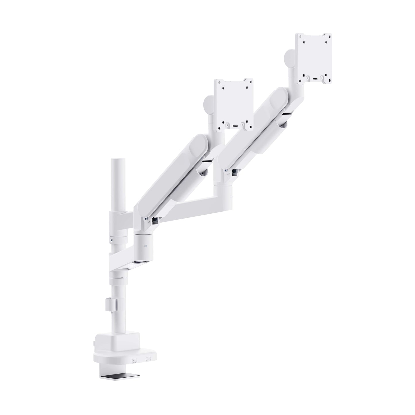 INFINITY WHITE Ergonomic and Style Heavy-Duty Gas Spring Dual Monitor Arm support 24”-57”, up to 27kg - INF753-C024P
