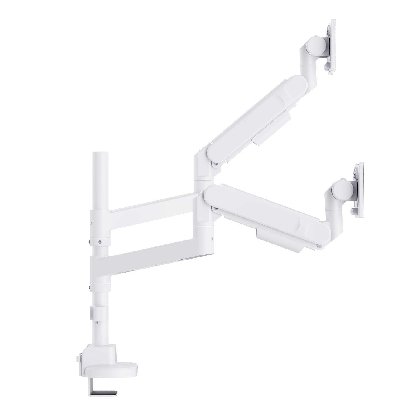 INFINITY WHITE Ergonomic and Style Heavy-Duty Gas Spring Dual Monitor Arm support 24”-57”, up to 27kg - INF753-C024P
