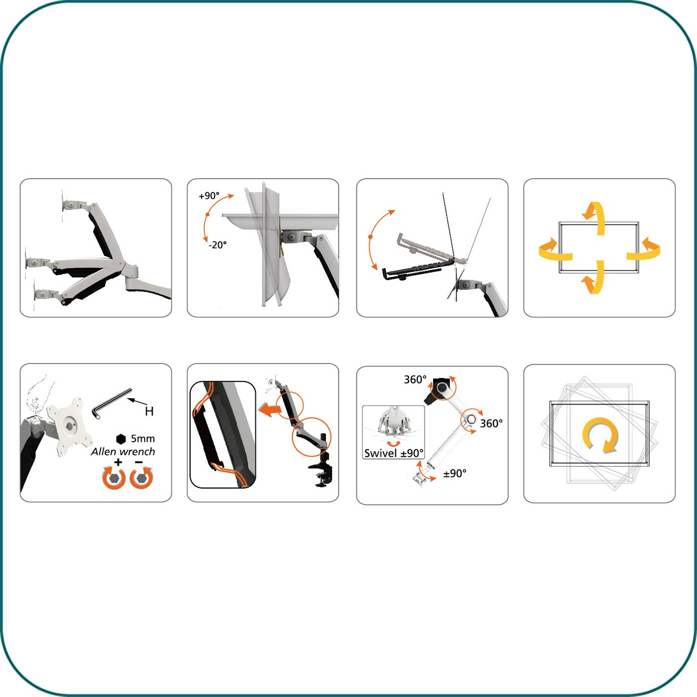 AAVARA W8812 SINGLE MONITOR & WORKSTATION COLUMN MOUNTING SOLUTION