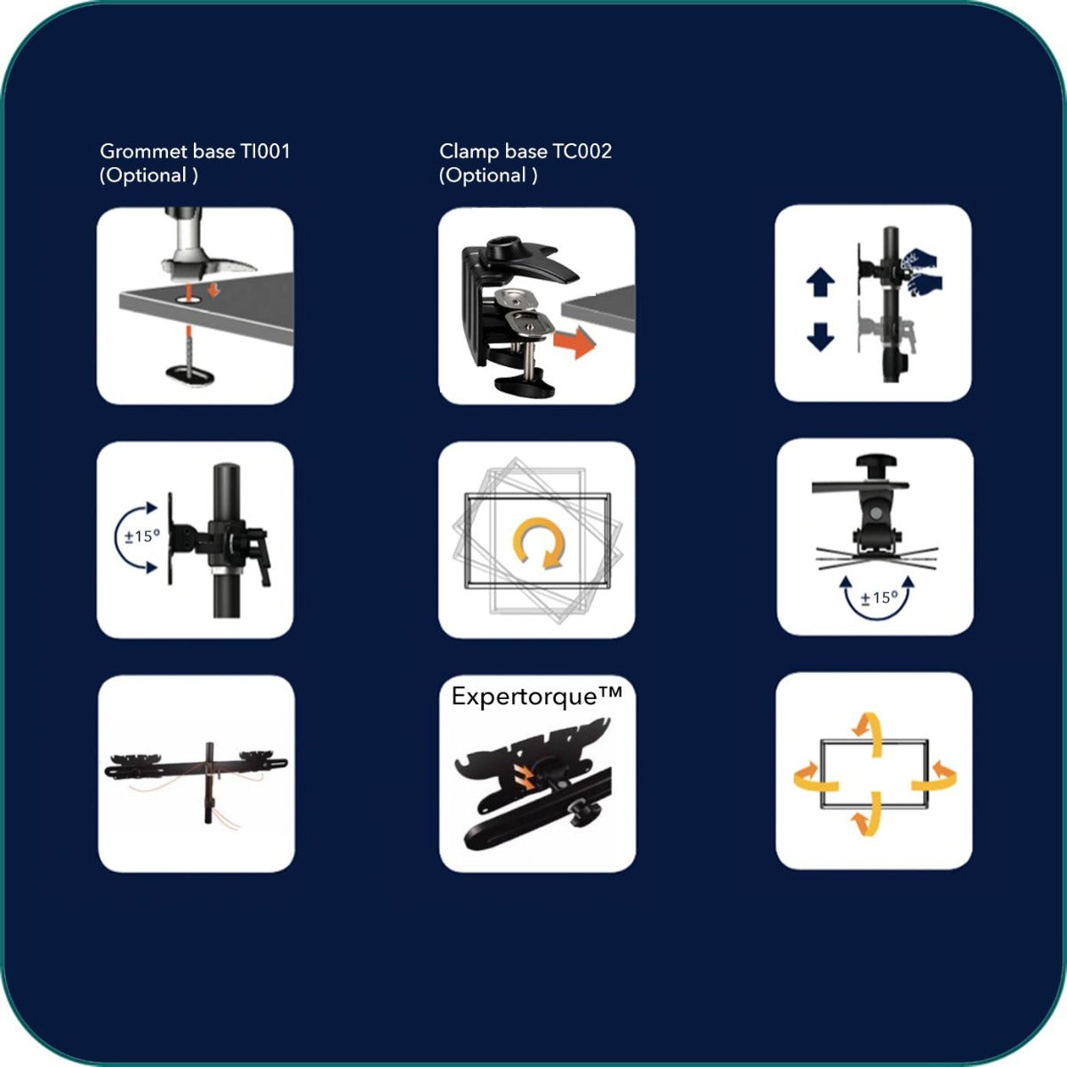 AAVARA DS200 FREESTANDING DUAL MONITOR STAND