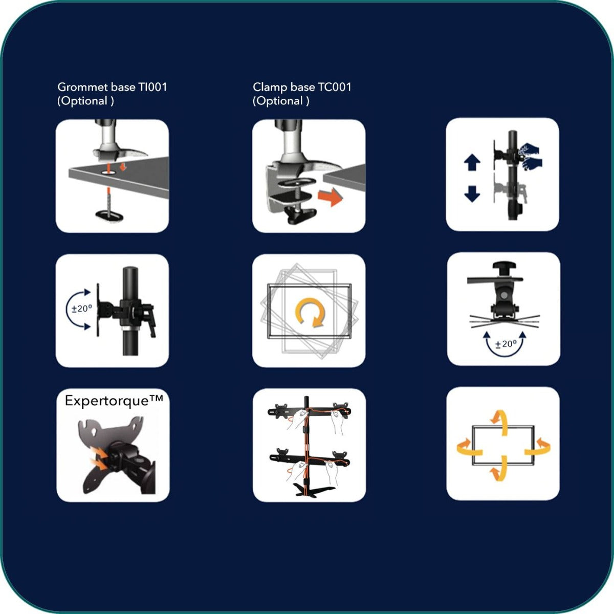 AAVARA DS400 FREESTANDING QUAD MONITOR STAND