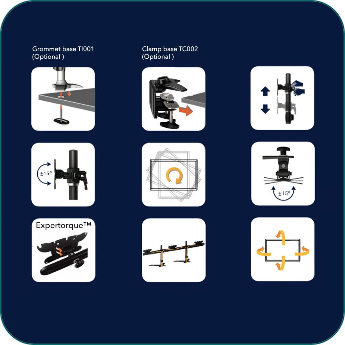 AAVARA DS610 FREESTANDING HEXA MONITOR STAND