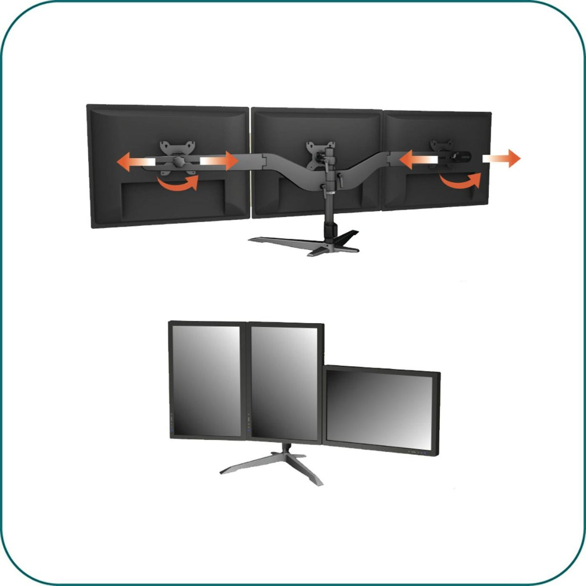 AAVARA DS300 FREESTANDING TRIPLE MONITOR STAND