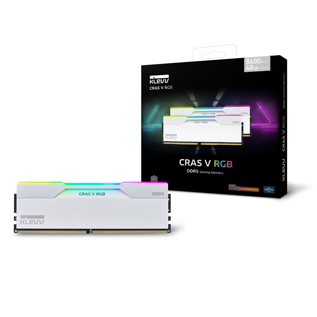 32GB KIT (6000MHz) KLEVV CRAS V GAMING MEMORY WHITE/RGB
