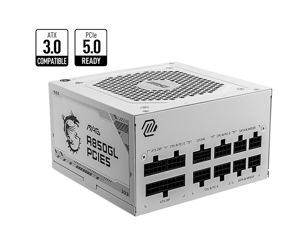 850W MSI MAG A850GL WHITE POWER SUPPLY