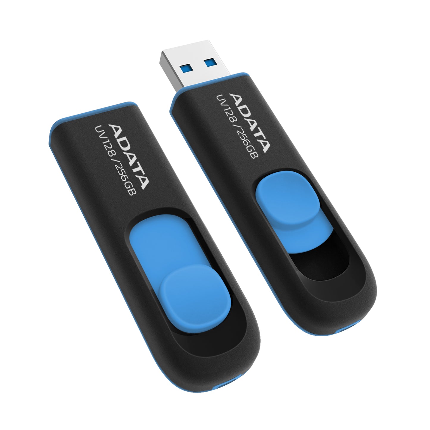 256GB ADATA UV128 USB3.2 (GEN1) FLASH DRIVE BLACK/BLUE