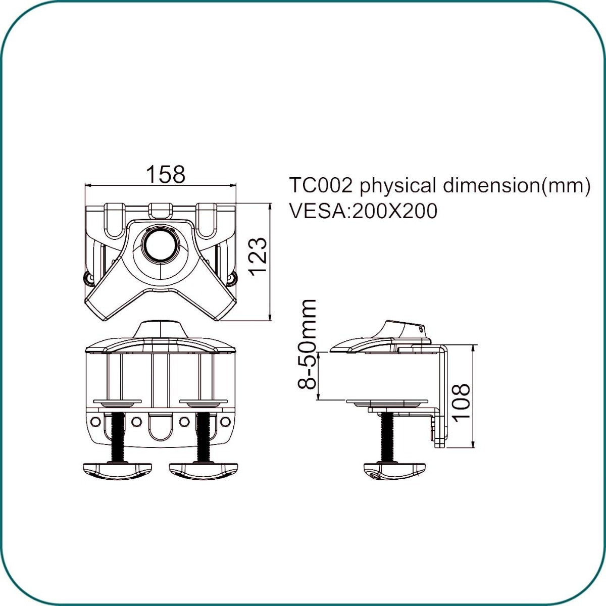 AV-TC002 - AAVARA CLAMP BASE STAND for DS300,DS600,DS210,DS410,DS310,DS610.