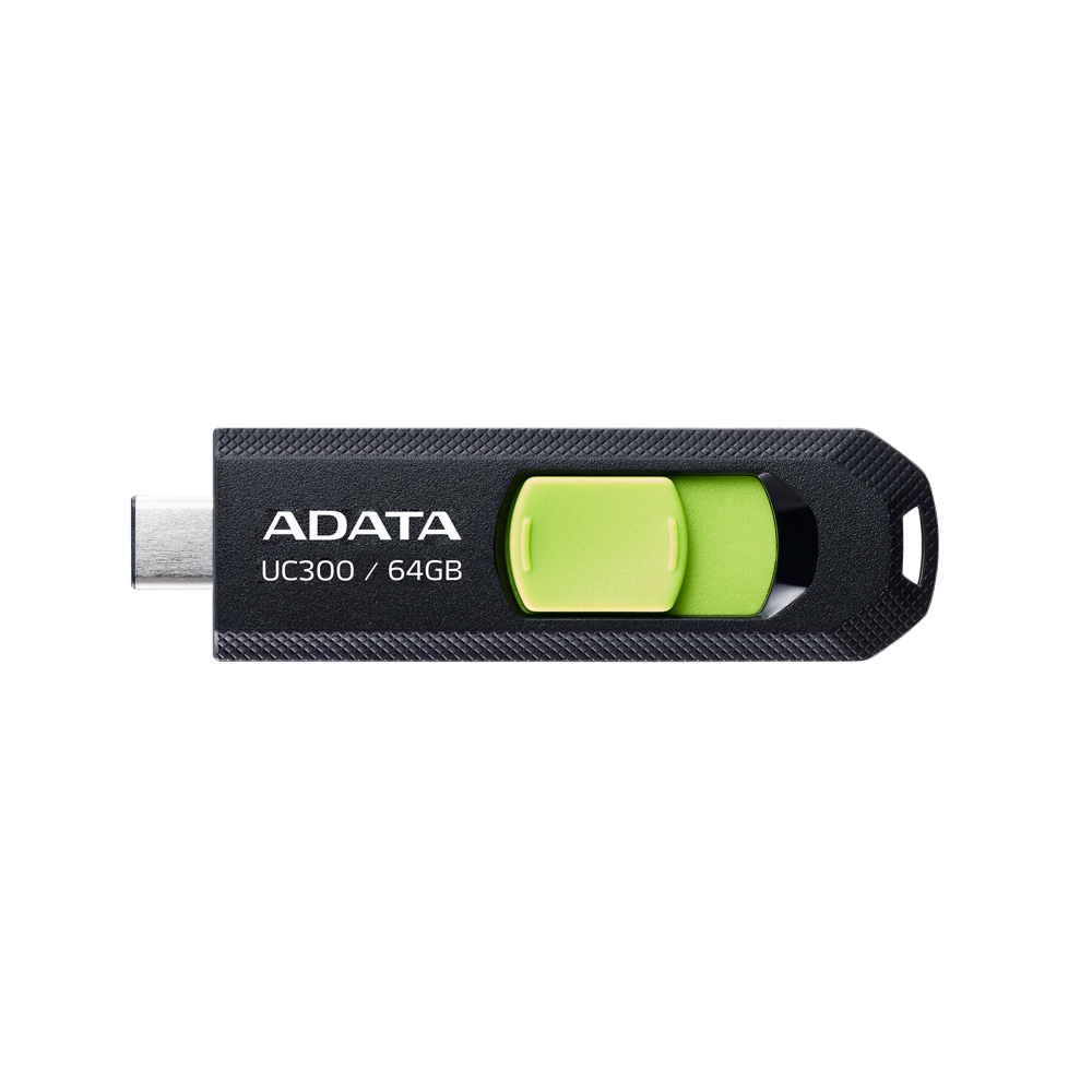 64GB ADATA UC300 USB3.2 (GEN1) TYPE-C FLASH DRIVE BLACK/GREEN