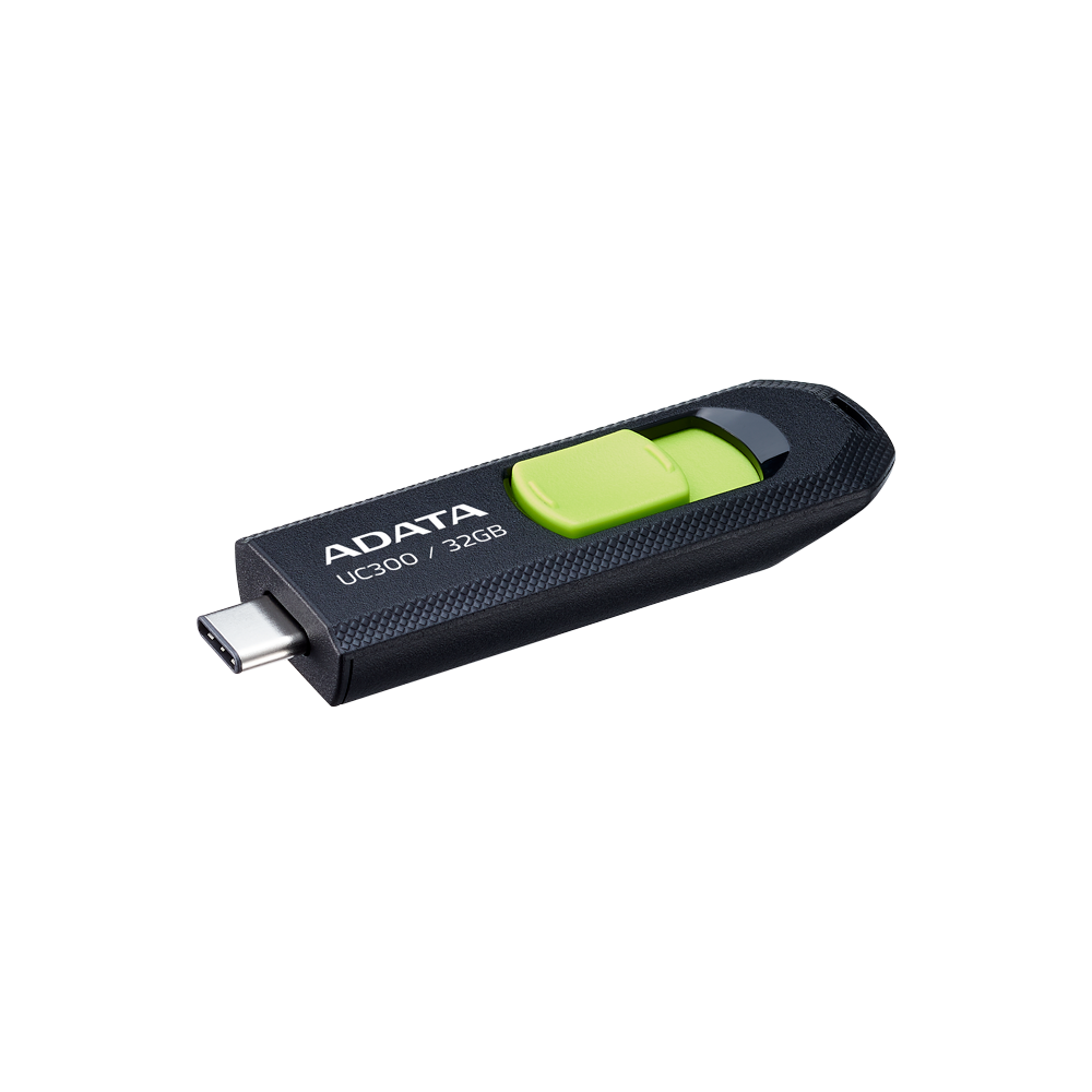 32GB ADATA UC300 USB3.2 (GEN1) TYPE-C FLASH DRIVE BLACK/GREEN