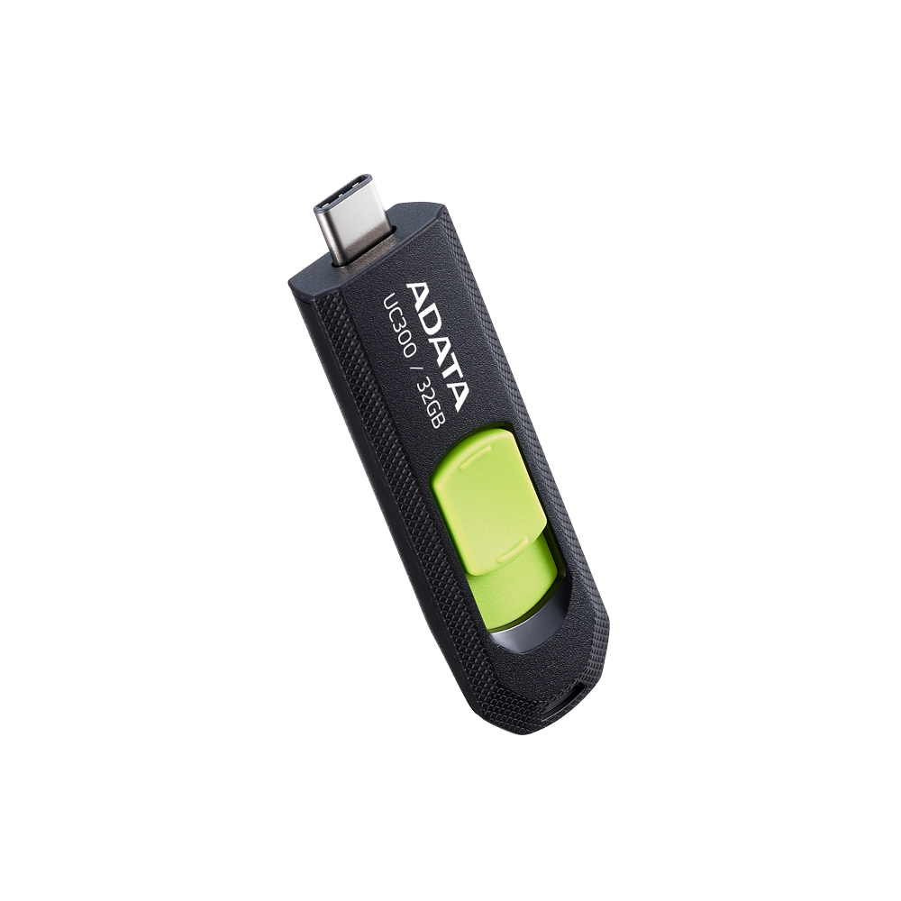 32GB ADATA UC300 USB3.2 (GEN1) TYPE-C FLASH DRIVE BLACK/GREEN