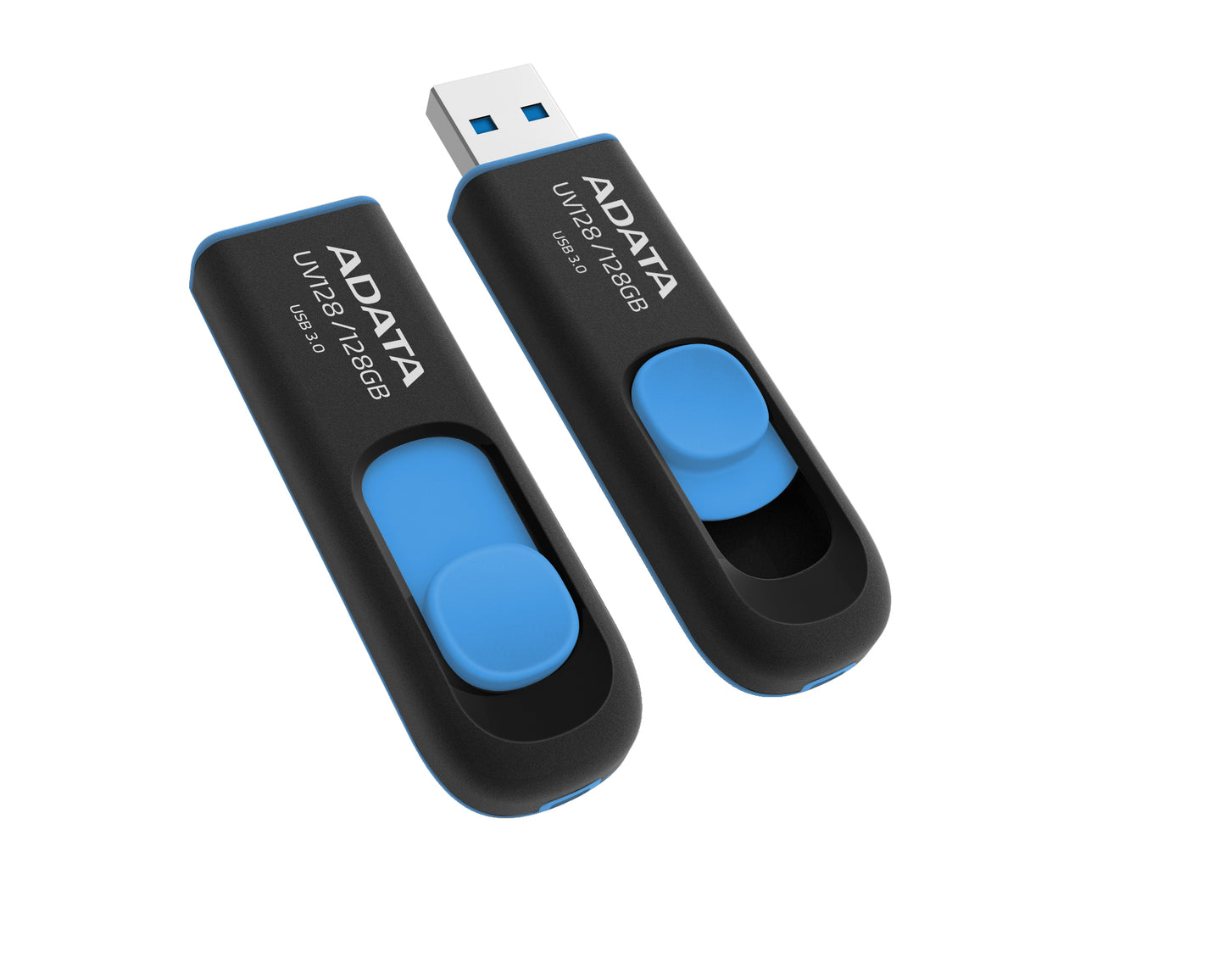 32GB ADATA UV128 USB3.2 (GEN1) FLASH DRIVE BLACK/BLUE