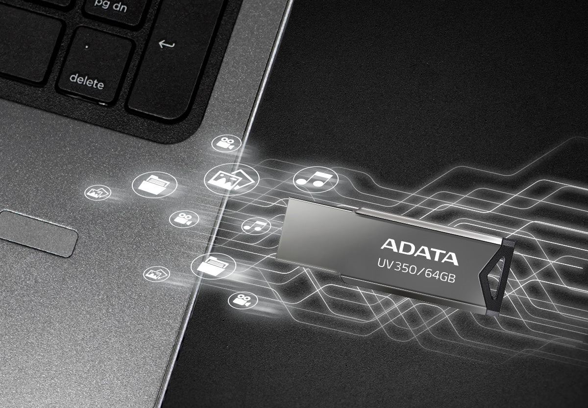 128GB ADATA UV350 USB3.2 (GEN1) FLASH DRIVE BLACK