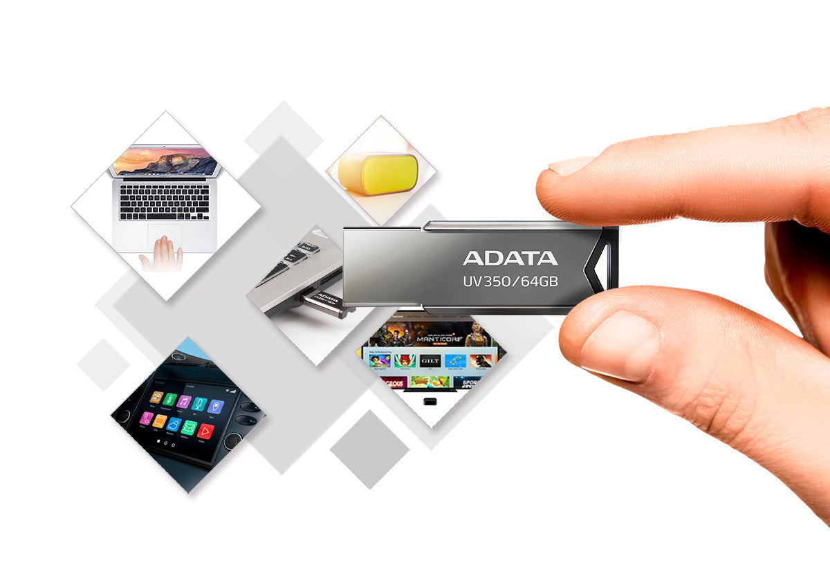 64GB ADATA UV350 USB3.2 (GEN1) FLASH DRIVE BLACK