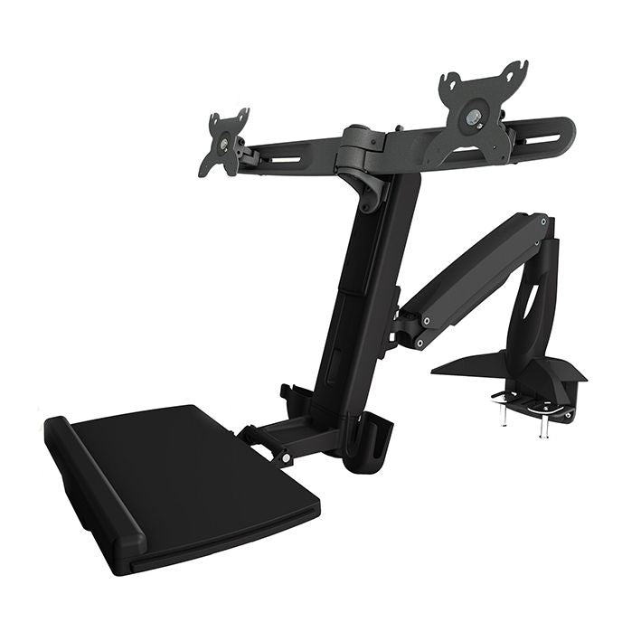 AAVARA WS742 CLAMP DUAL MONITOR WORKSTATION STAND