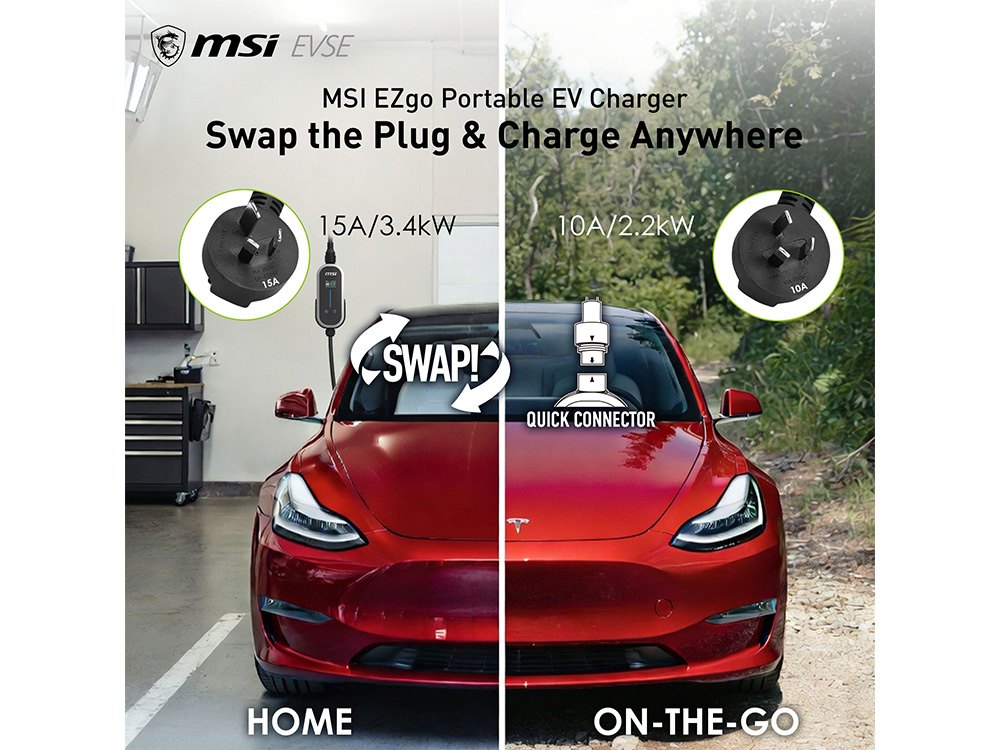 MSI EZgo Portable EV Charger V2 (Titan Grey)