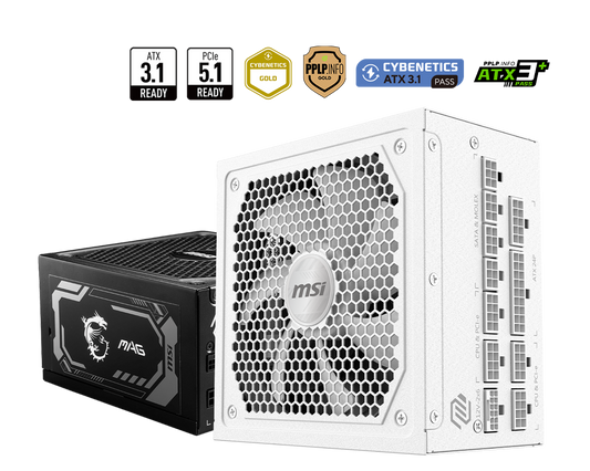 1000W MSI MAG A1000GL PCIE5 WHITE POWER SUPPLY