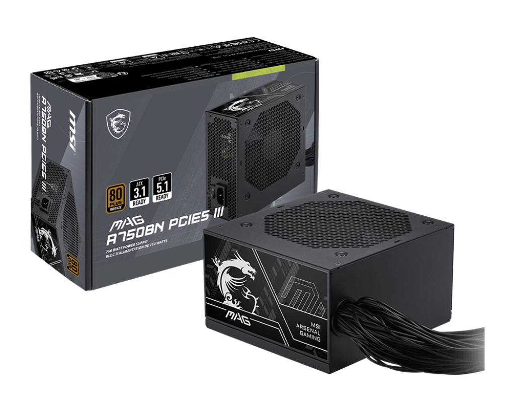750W MSI MAG A750BN PCIE5 III POWER SUPPLY