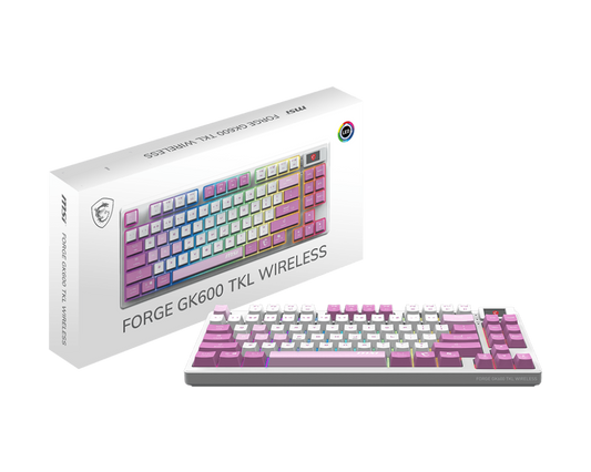 MSI FORGE GK600 TKL WIRELESS VIOLET KEYBOARD