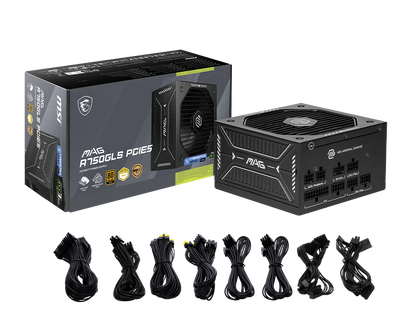 750W MSI MAG A750GLS PCIE5 POWER SUPPLY