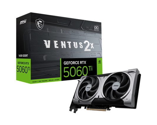 16GB MSI RTX 5060Ti VENTUS 2X OC PLUS GPU