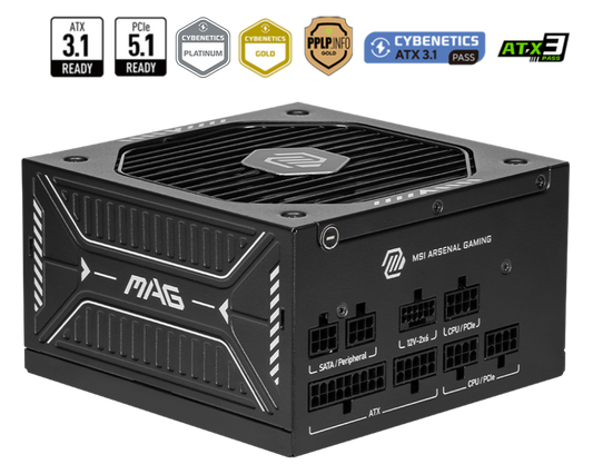 750W MSI MAG A750GLS PCIE5 POWER SUPPLY