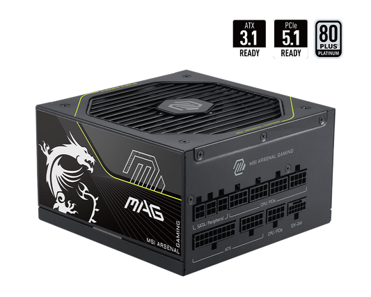 1000W MSI MAG A1000PLS PCIE5 POWER SUPPLY