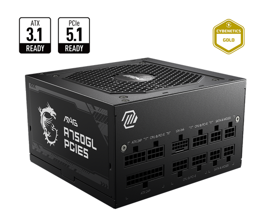 750W MSI MAG A750GL PCIe5 POWER SUPPLY