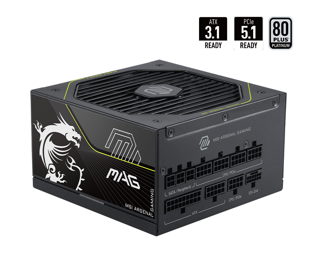 1200W MSI MAG A1200PLS PCIE5 POWER SUPPLY
