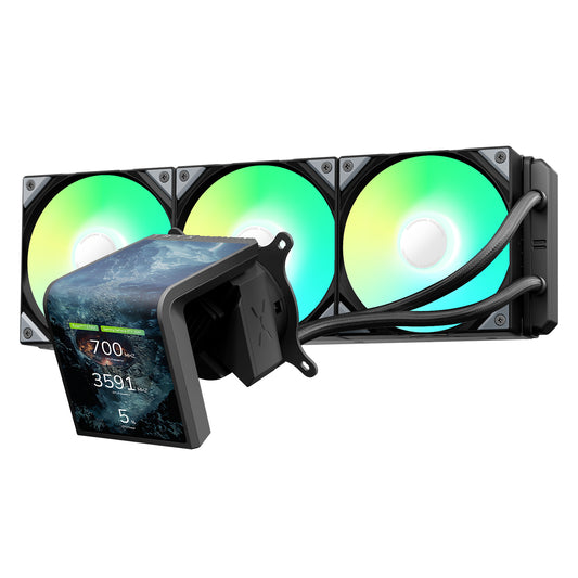 TRYX PANORAMA SE 360 ARGB BLACK L-SHAPED AMOLED SCREEN LIQUID COOLER