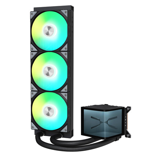 TRYX PANORAMA 360 ARGB BLACK V1 L-SHAPED AMOLED SCREEN LIQUID COOLER