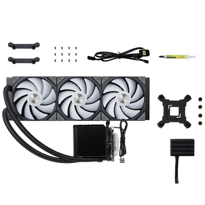 TRYX PANORAMA 360 ARGB BLACK V1 L-SHAPED AMOLED SCREEN LIQUID COOLER