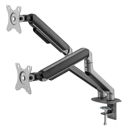 INFINITY Grey Dual Monitor Economical Spring-Assisted Monitor Arm support 17”-32”, up to 9kg  - INF751-C024