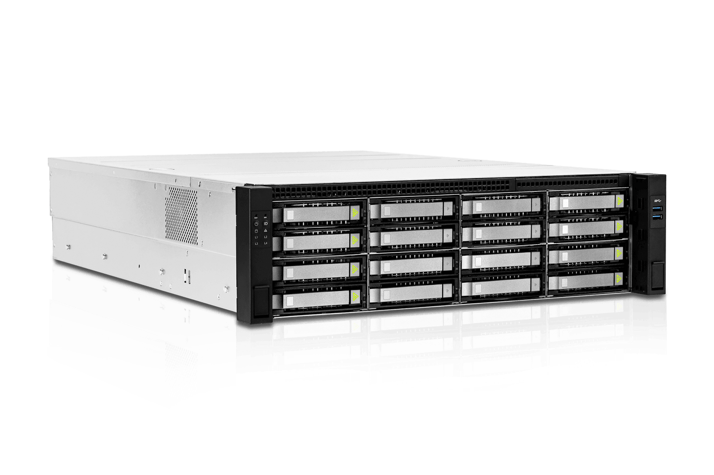 INWIN RS316 3RU RACK SERVER CHASSIS/800W RED PSUs/16x 3.5" HOT SWAP Mini SAS HD